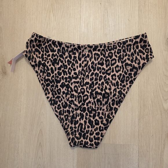 Victoria's Secret Tan Brown Cheetah Print Swim Bathing Bikini Bottoms Size XL - Picture 5 of 6